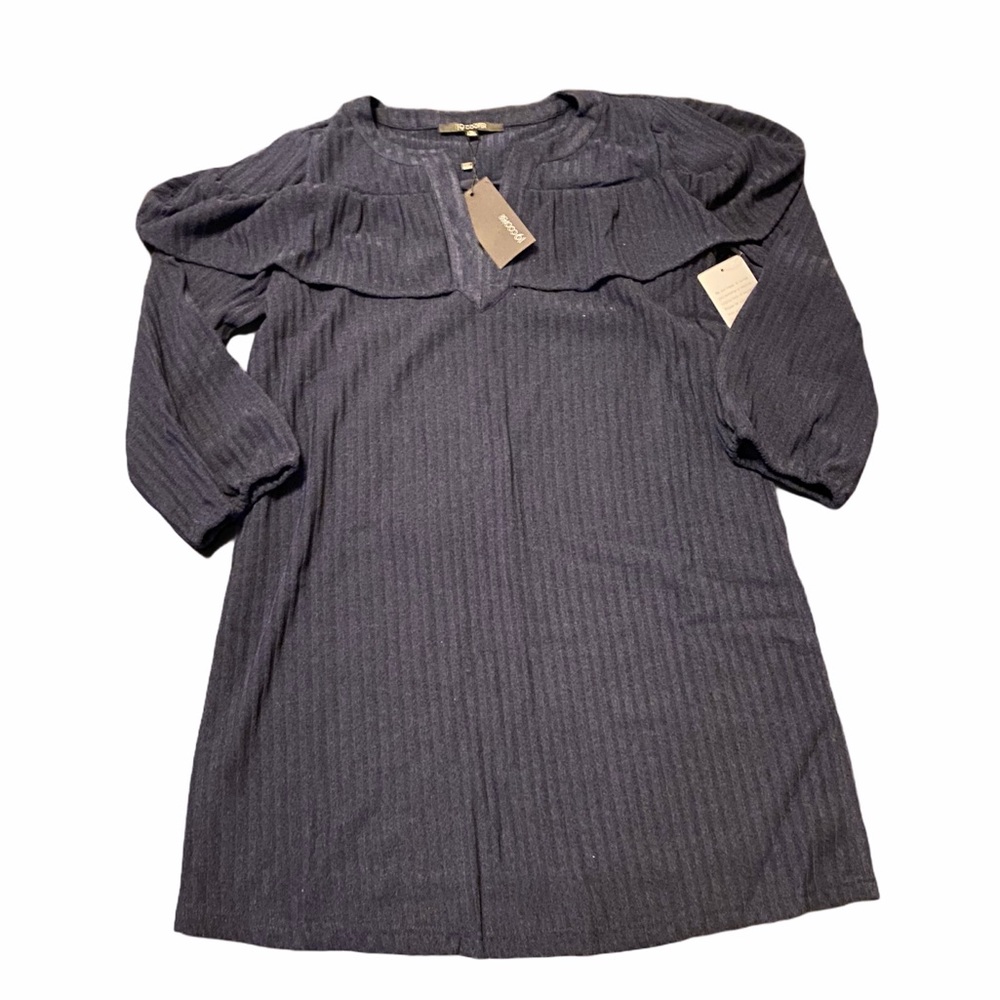 19 Cooper Navy 3/4 Sleeve Dress - Picture 2 of 5